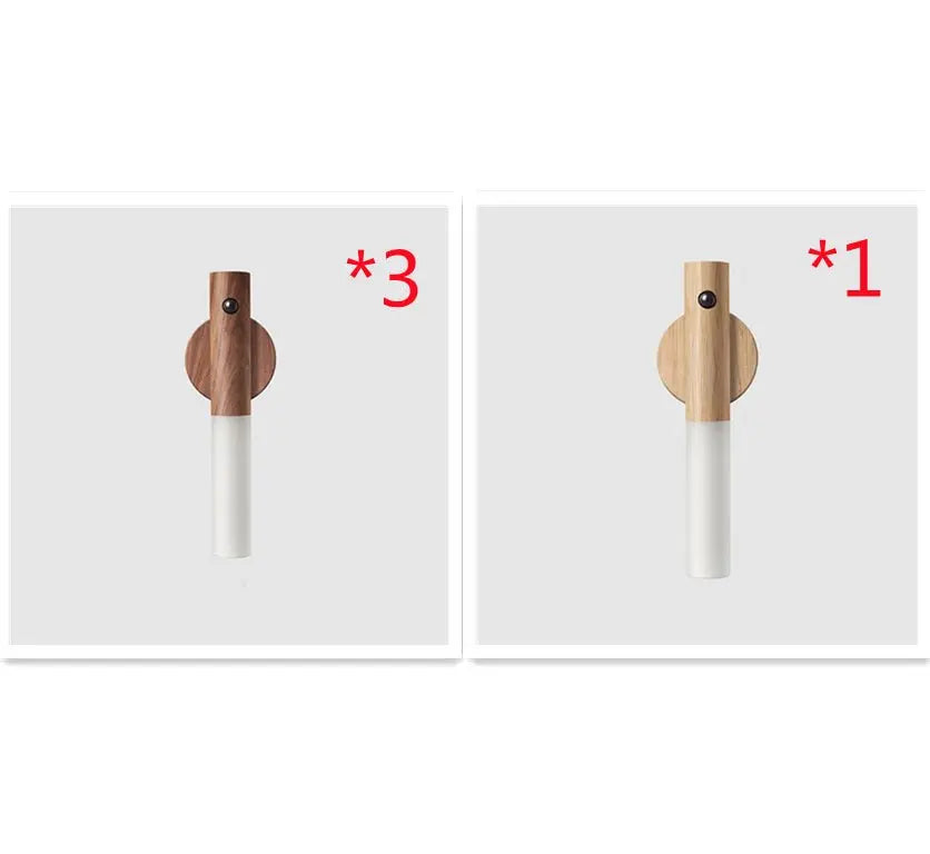 Auto LED USB Magnetic Wood Wireless Night Light Corridors Porch Lights - ShopTapEink.com