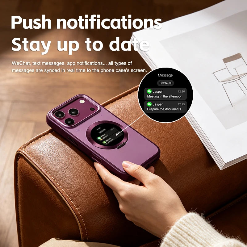 Smart Display Case for iPhone 18 Pro Max – Custom Photos & Videos on the Back