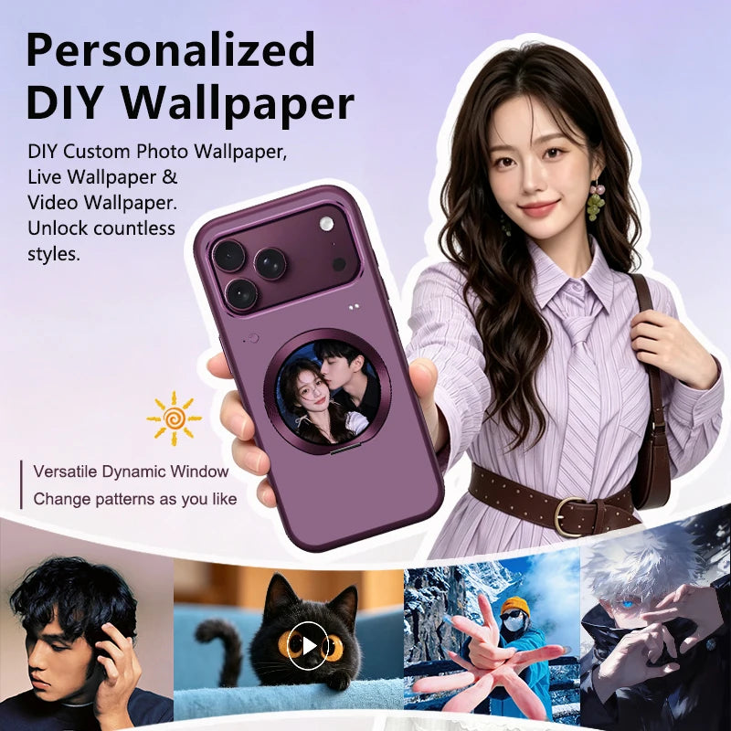 Smart Display Case for iPhone 18 Pro Max – Custom Photos & Videos on the Back