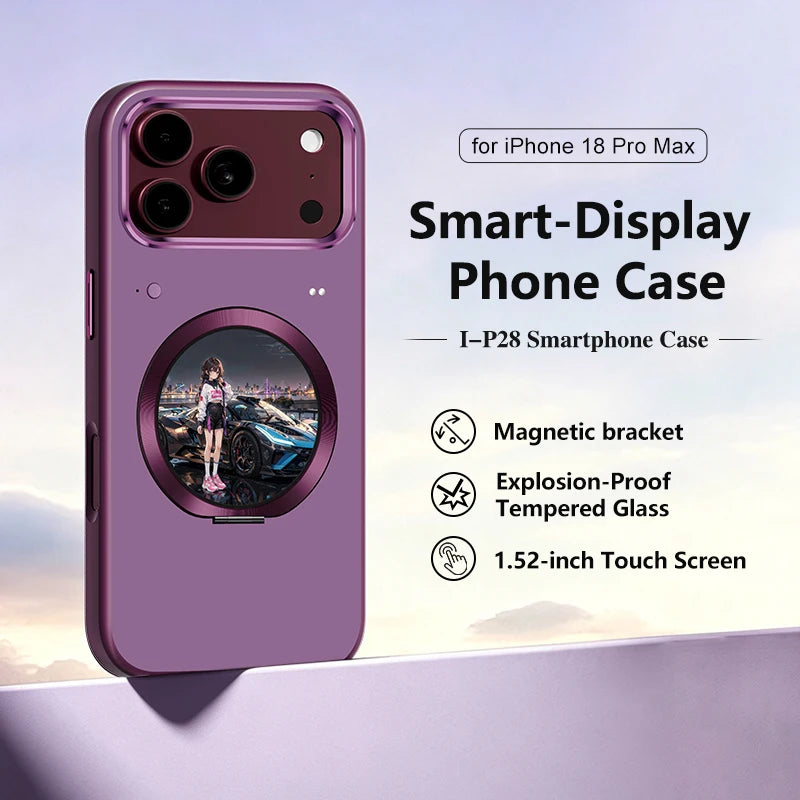 Smart Display Case for iPhone 18 Pro Max – Custom Photos & Videos on the Back