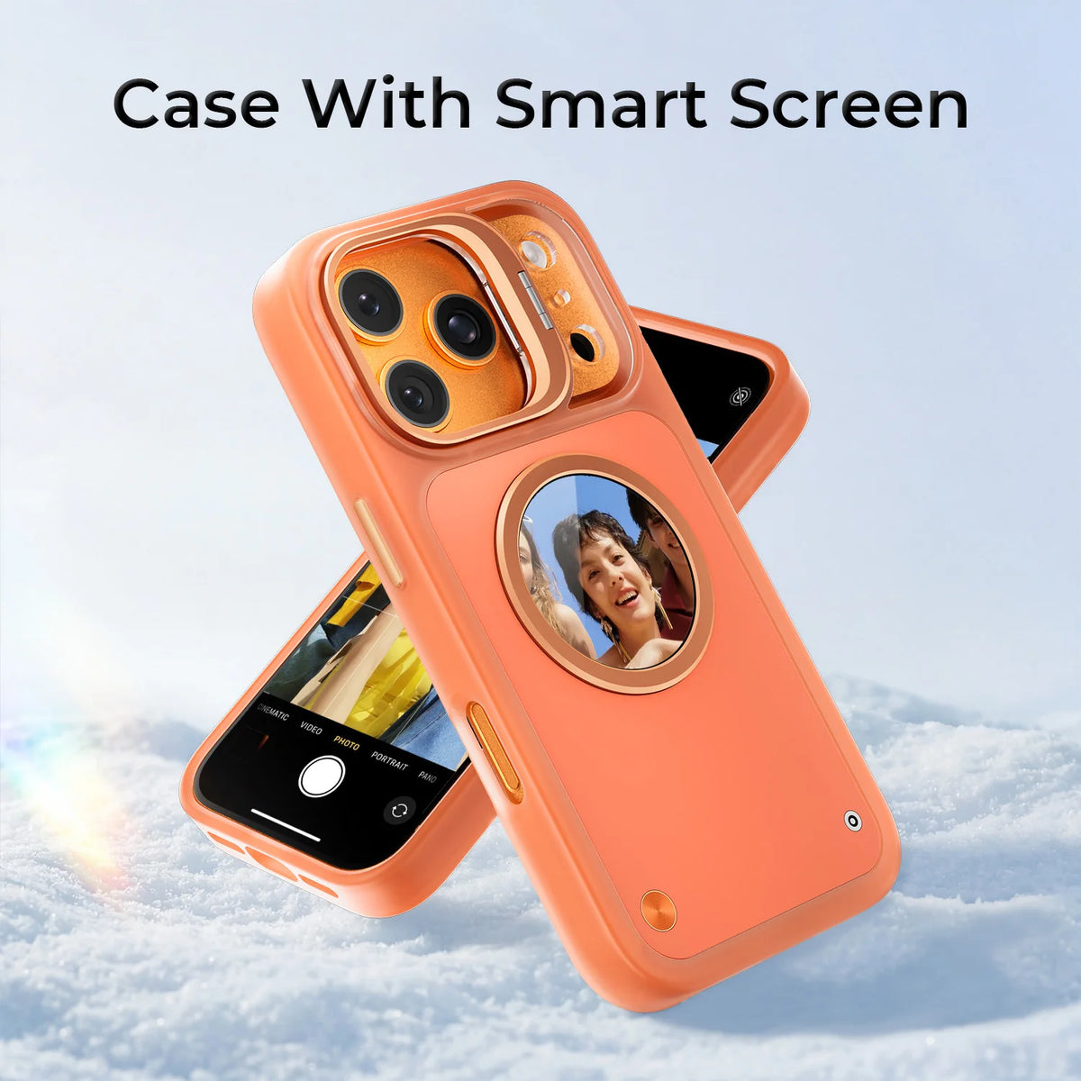 Round E Ink Display Case for iPhone 17 & 18 Series – Tap to Change Your Picture