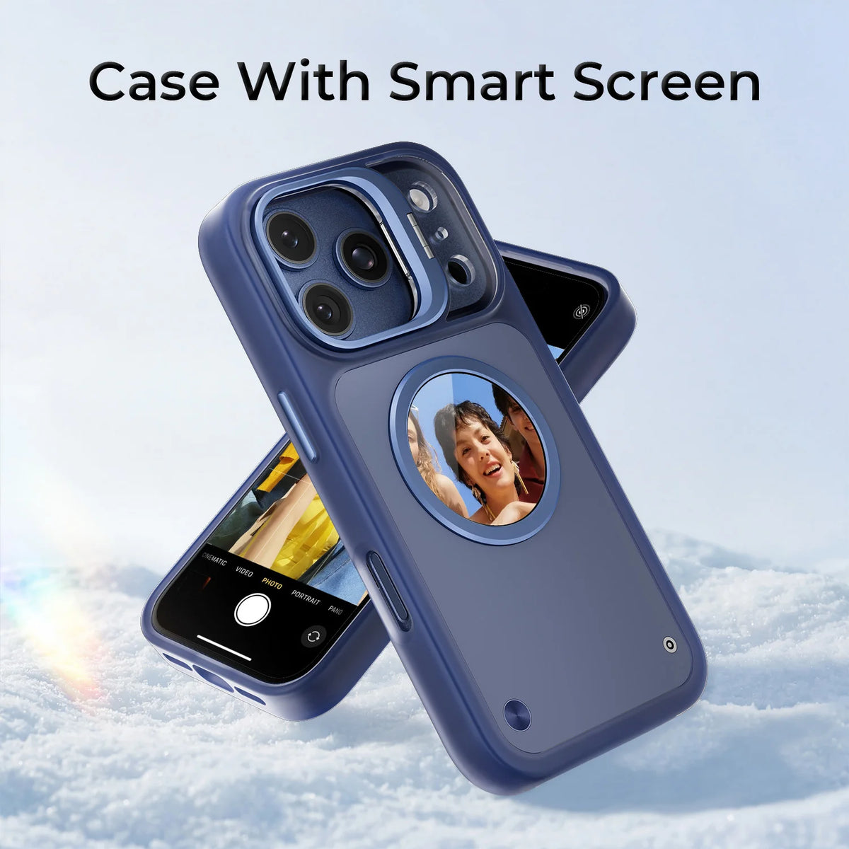 Round E Ink Display Case for iPhone 17 & 18 Series – Tap to Change Your Picture